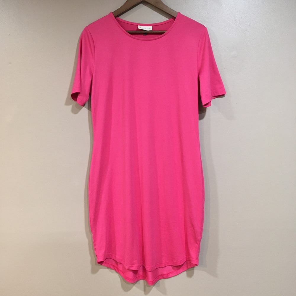 Alredine Baileys Blossoms Pink T-Shirt Dress Womens S Coastal Vacation Resort